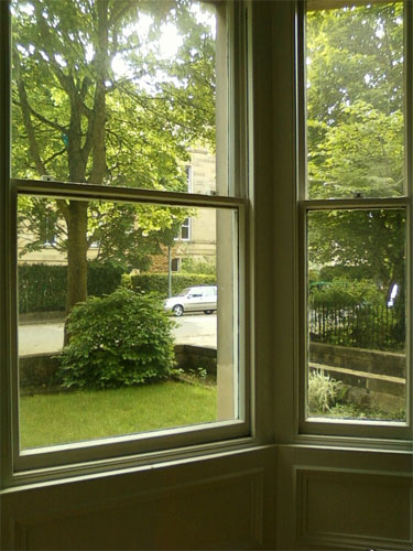 View to front garden from bay window