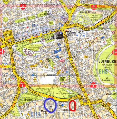 Location in Marchmont, south Edinburgh