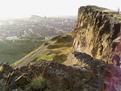 View of Edinburgh Castle from Salisbury Crags