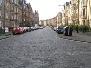 Warrender Park Road joining Marchmont Crescent